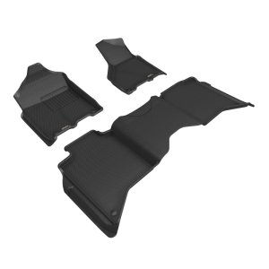Dodge RAM 2500 Floor Mat Set - Front + Rear - 3D MAXpider - Kagu - Black - `19-`24